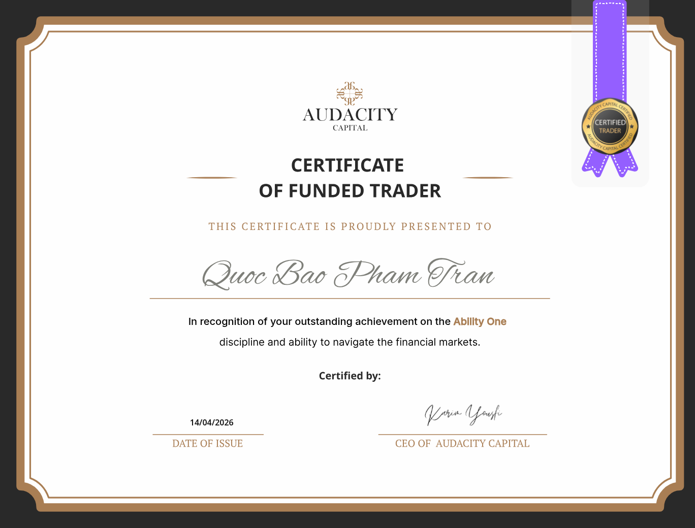 Audacity Capital Funded Trader